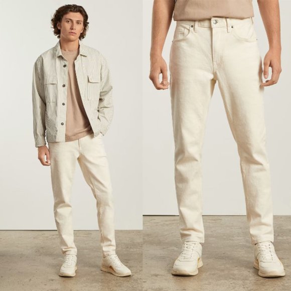 Everlane Other - Everlane The Organic Cotton Slim Fit Jean Stretch Denim Bone Light Beige 30 x 30